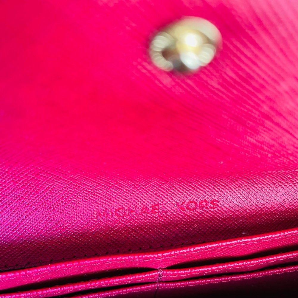 NWT Michael Kors Jet Set Travel flat wallet in raspberry - Picture 6 of 7